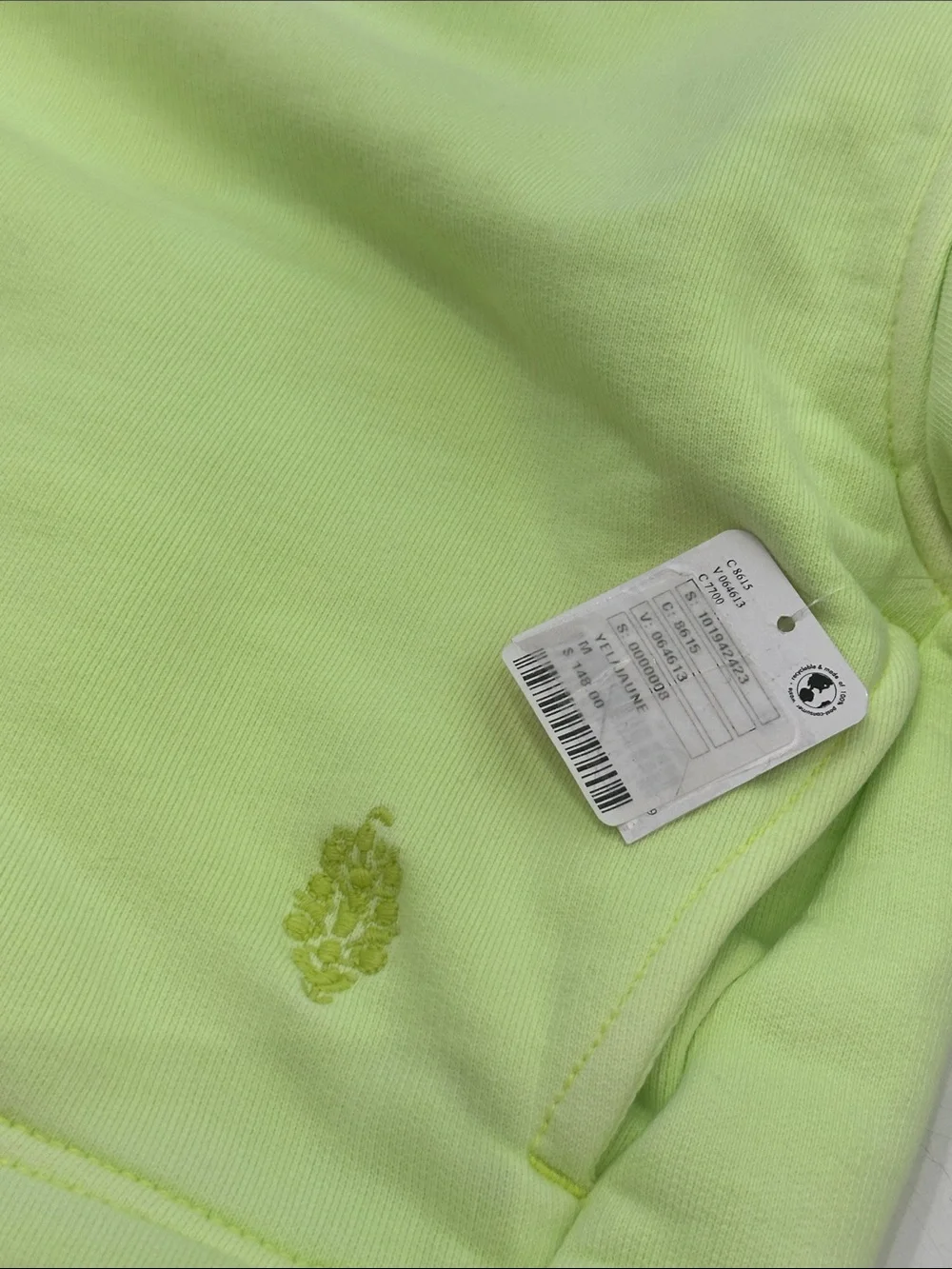 NWT Free People A Cut Above Zip-Up Hoodie in Sour Citrus